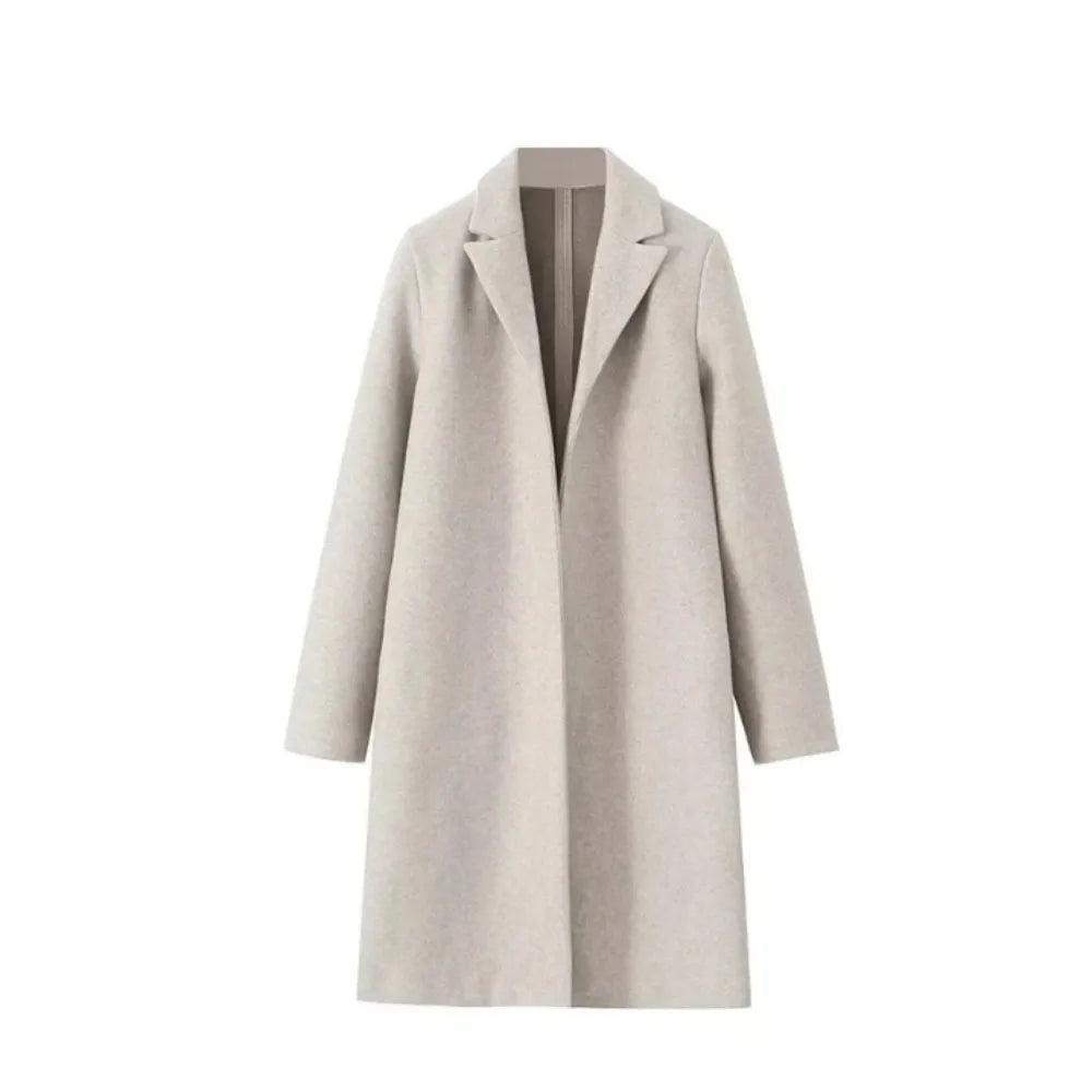 Price Reduction Women's Solid Long Overcoat