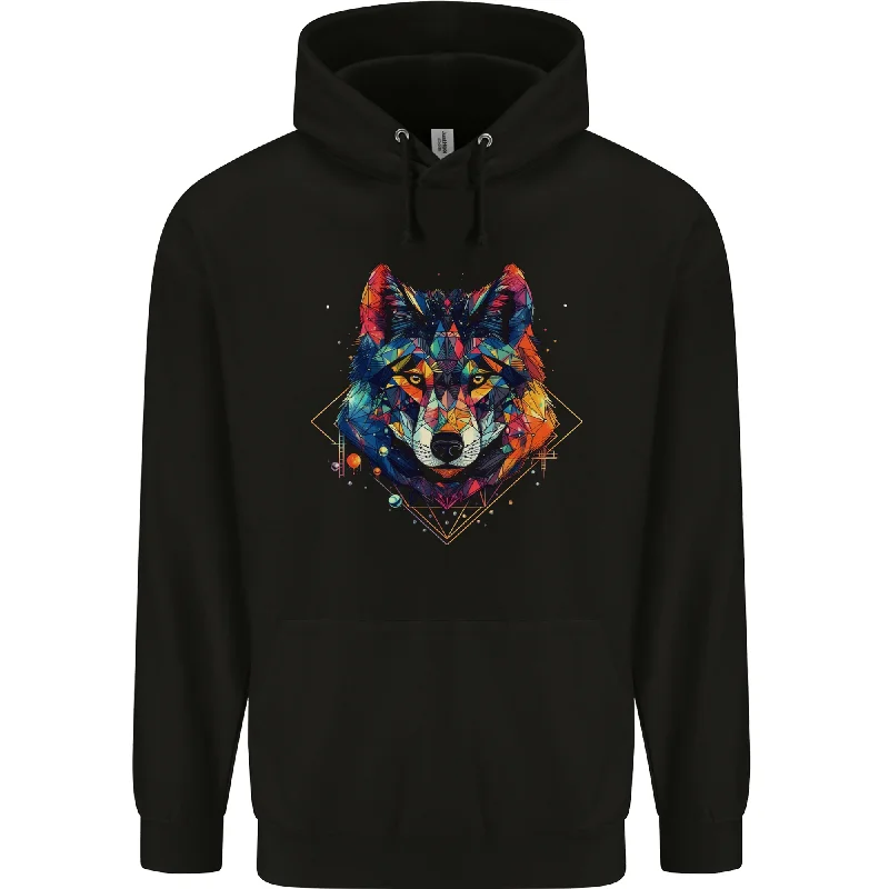 Mega Deal Geometric Wolf Wolves Mens 80% Cotton Hoodie