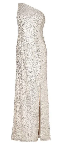 Exclusive Online Offer Silver Sequin Mermaid Gown