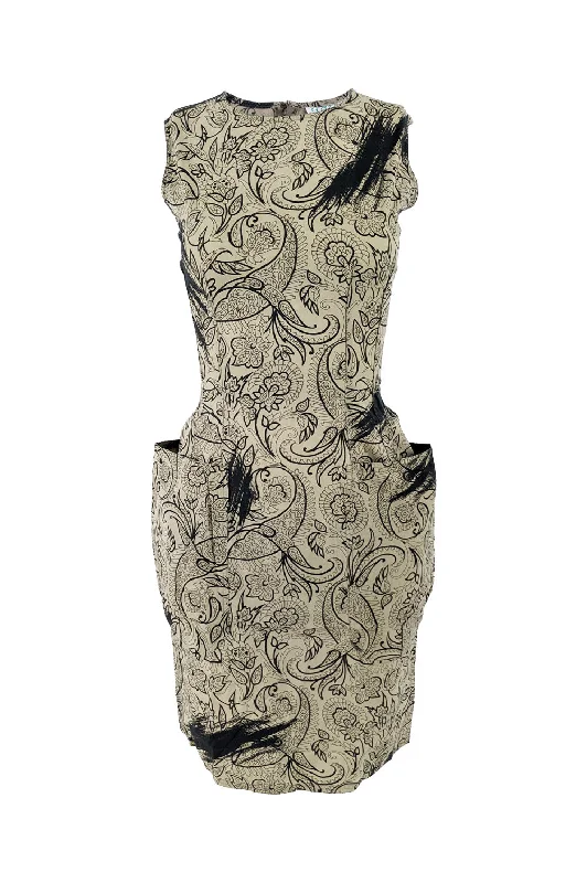 Markdown Madness Istante by Versace Vintage Paisley Print Pocket Dress, 1980s