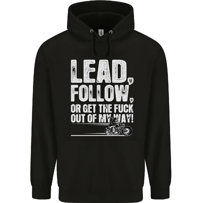 Buy Now Get out of My Way Funny Biker Motorcycle Mens 80% Cotton Hoodie
