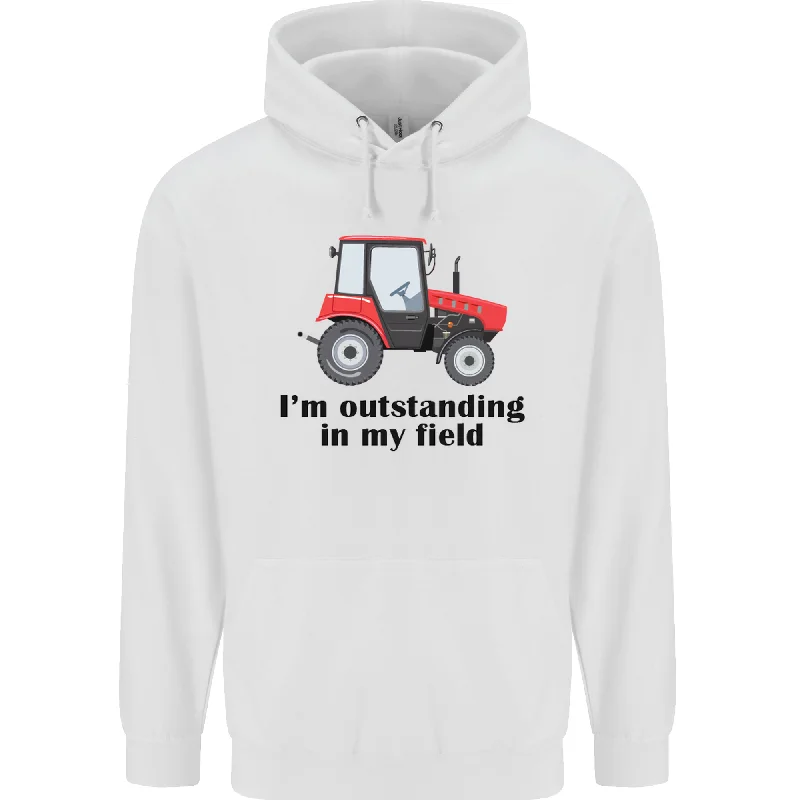 Great Deals Im Outstanding in My Field Farmer Tractor Mens 80% Cotton Hoodie
