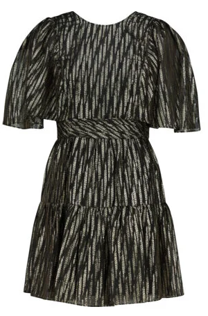 Super Deal Black Gold Tone Mini Dress
